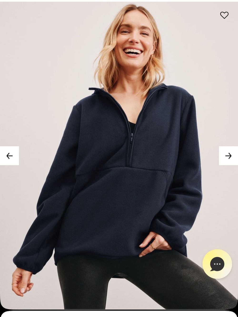 Beyond Yoga Navy Half-Zip Fleece Pullover - Women